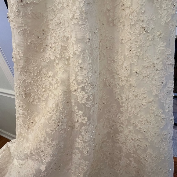 David’s Bridal Wedding Dress/ Gown Ivory lace and pearls - Picture 5 of 5